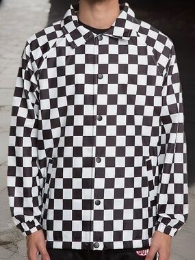 DOPE Clothing Finish Line Checkered Coaches Jacket D0218-J311 Men's XL BNWT